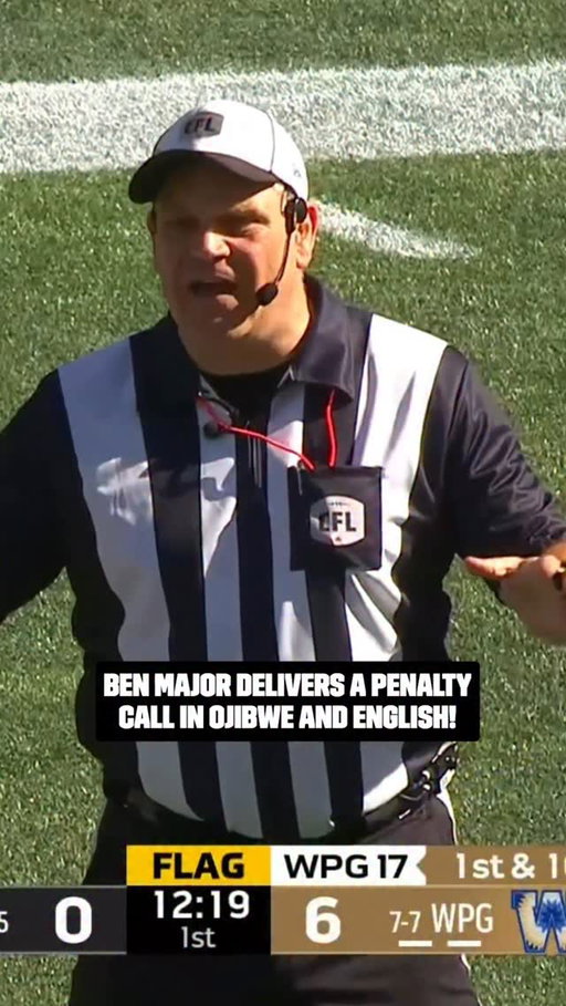 Referee Ben Major announced the penalty call in both Ojibwe and English! 

#CFLGameDay
🗓️: Ticats vs. Bombers LIVE NOW
🇨🇦: TSN, CTV
🌎: CFL+