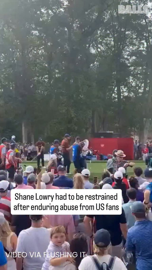Shane Lowry needed to be restrained by caddie Darren Reynolds after enduring abuse from US fans while Rory McIlroy lined up a tee shot in Saturday's Ryder Cup foursomes. 

Lowry would have a fan ejected.

Disgraceful carry-on from the host fans.