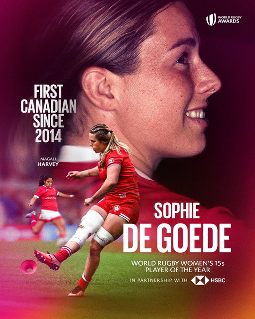 Following in the footsteps of a Canada great 🇨🇦

Magali Harvey and Sophie de Goede know what it takes to perform on the biggest stage 

#WorldRugbyAwards