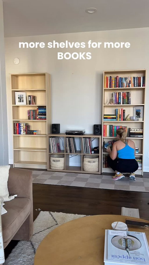 i just want you to know this took me less than an hour and although i was very sweaty i was very happy with the results 📚📚📚#ikeabilly #billybookcase #bookshelf #bookshelftour