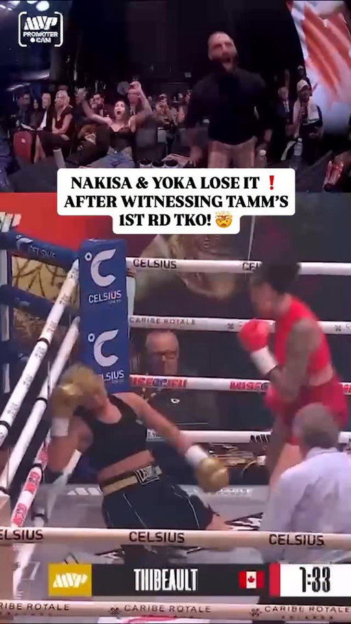 @nakisabidarian & @yokavalle_oficial HYPED🔥

Couldn’t contain Yoka and Nakisa the moment Tamm TKO’d Mazzotta.

@tammthibeault 🇨🇦 remains undefeated and wins the Middleweight Bout by TKO in the 1st Round! 
#ThibeaultMazzotta

—
Saturday, September 27
Théâtre St-Denis - Montreal, CAN
LIVE on @daznboxing
#Prospects15