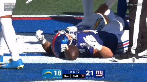 Every time Cam Skattebo is on the ground. He acts like he’s dead and plays possum until one of his teammates offers to help him up from the ground