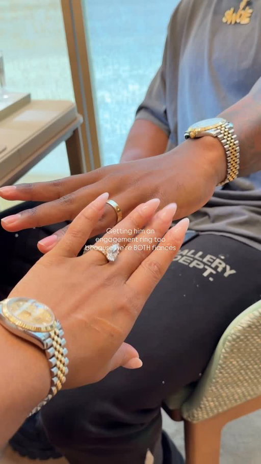 I know it’s not normal for a man to have an engagement ring BUT my baby wanted and DESERVES one. This man continuously goes above and beyond for me and I was so happy to give him this gift that he can look down on as a thank you and as a commitment ❤️