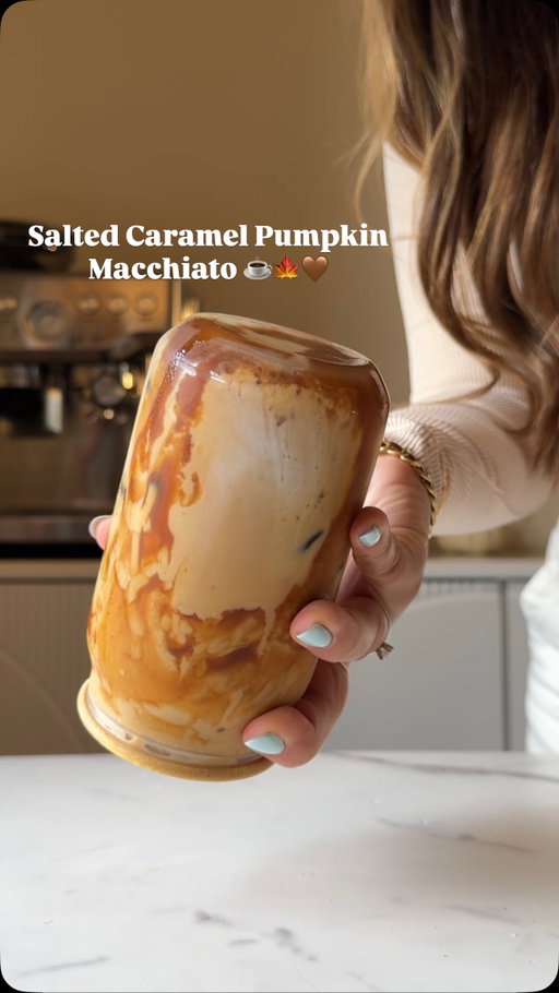 Salted Caramel Pumpkin Macchiato 🤎🍁
This is very delicious 🤤 

Recipe: 
1 tbsp of caramel 
1 tbsp of pumpkin sauce 
2 shots or espresso 
Add ice and shake very well 
Caramel drizzle 
Milk
And sprinkle cinnamon on top ✨
Enjoy it !🥰

GLASS LINK 🔗✨📍

https://amzn.to/4o7fMI0

#coffee #icedcoffee #pumpkinlatte  #pumpkin
