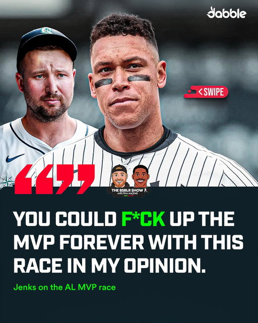Jenks thinks that this year’s AL MVP race could change the MVP Award forever if Cal Raleigh wins the MVP over Aaron Judge 👀🤔