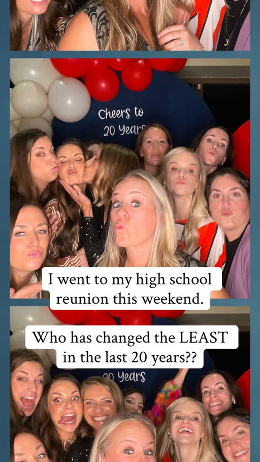 My senior yearbook picture is 🫠🙈 but this weekend was so fun with old friends. I think Jennifer wins for not aging a day 😆

Who do you think has changed the least???

Comment LINK below for the dress I wore to the reunion - it’s stunning and so comfortable!
