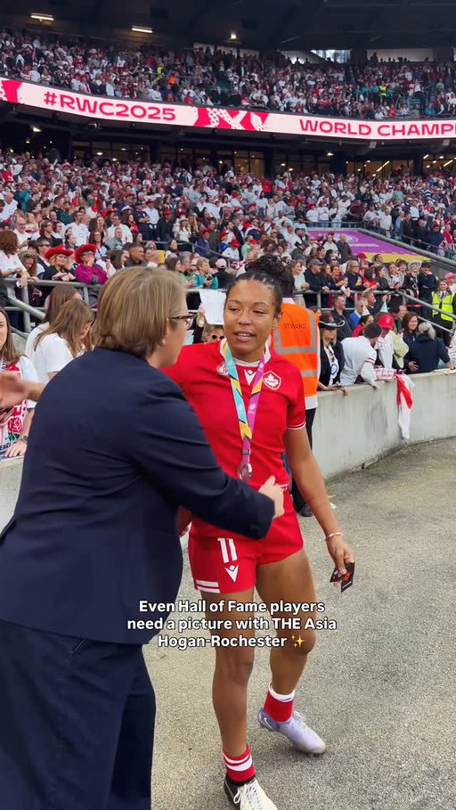 World Rugby Hall of Fame inductee @rockyclark_1 and @rugbycanada superstar @asiabreezes ✨ #RWC2025