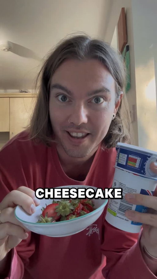 would you try this? leftover cake and strawberry cheesecake