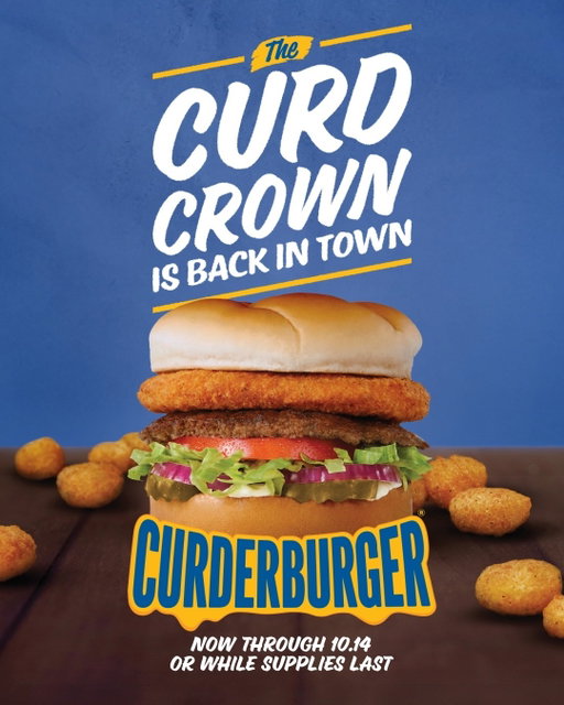 A Deluxe ButterBurger topped with a golden-fried Cheese Curd fit for royalty. It doesn't get more Wisconsin than this.