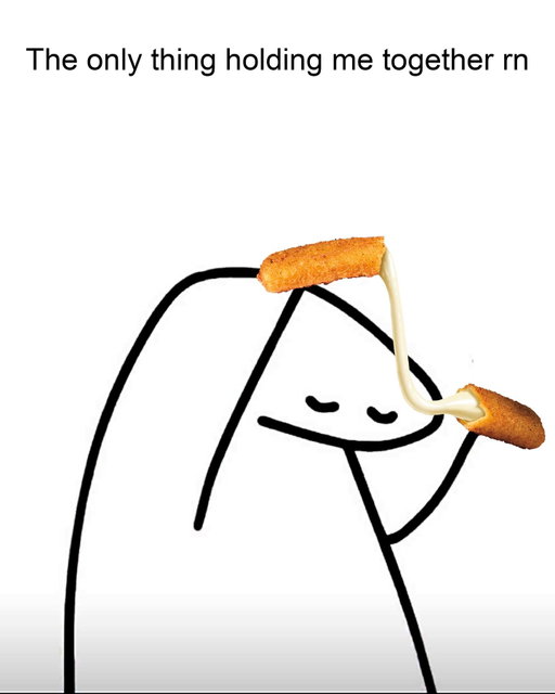 holding on by a string (of cheese)
