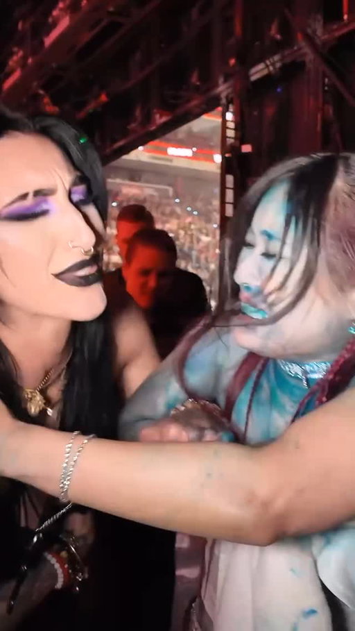 Don’t worry @iyo_sky, Mami’s got you 🥺🖤 #WWERaw