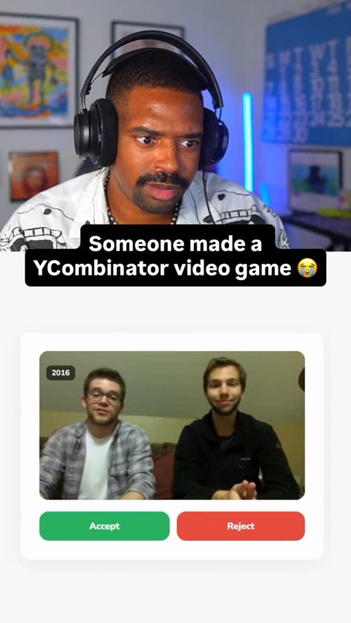 There’s a new Ycombinator video game that lets you play as a venture partner and approve or deny startup applications 😭🤣