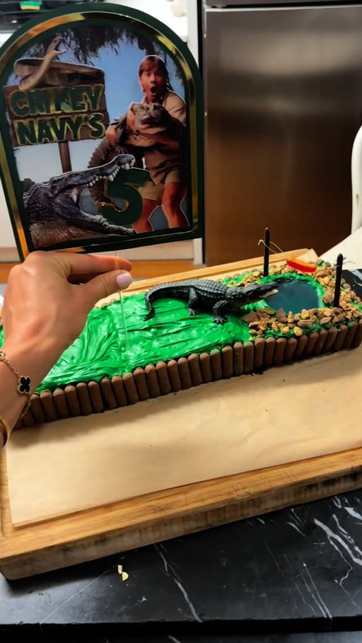 Navy’s 5th birthday party 🐊 he chose the theme of ‘Steve Irwin’ incase you missed the life size cut out