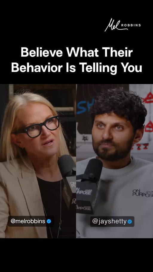 Their behavior is telling you the truth.

If someone’s actions show you that your needs aren’t a priority, believe them. That’s the “Let Them” part.

But then comes the harder piece: “Let Me.” Let me ask myself, “Is this behavior what I deserve? Is this what I’m willing to accept?”

Because here’s the thing: people only change when they want to or when they can. And if you’ve clearly asked for what you need and they still won’t step up, then you’re left with a choice.

You can’t keep clinging to the fantasy of who you wish someone would be while ignoring who they’re showing you they really are.

Listen to this full conversation with @jayshetty on the @jayshettypodcast 🎧 "Mel Robbins: How to Use the ‘Let Them Theory’ (A Life Changing Mindset Hack That 15 Million People Can’t Stop Talking About)"