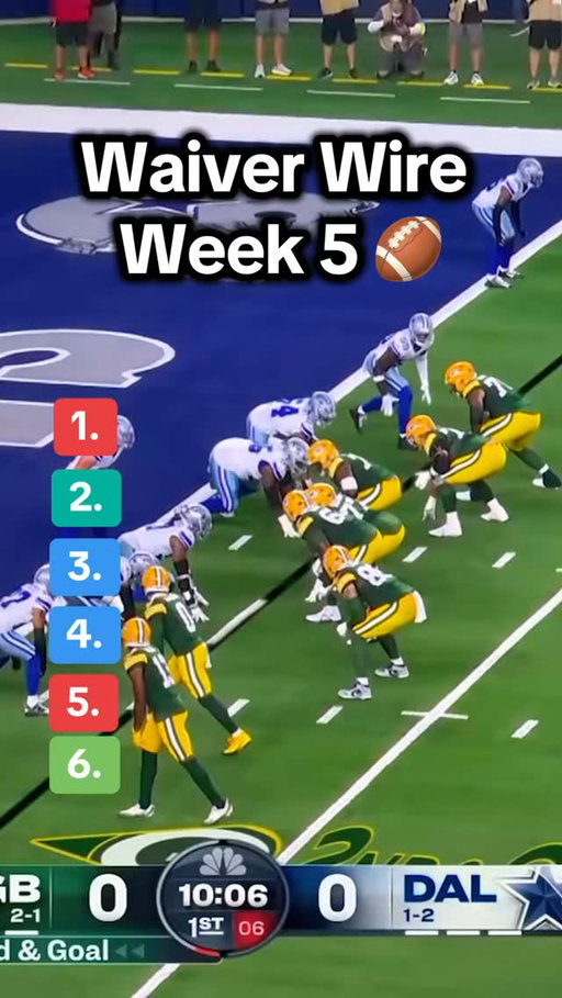 Waiver wire adds for week 5 of fantasy football ✅🏈 #fanrasyfootball #waiverwire #nflfantasy