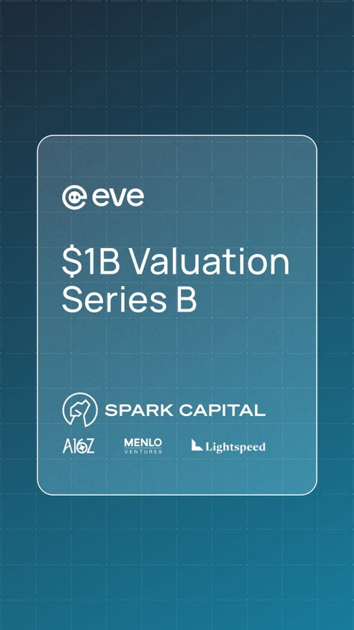 🦄 Eve is officially a unicorn!
We’re extremely proud to announce $103M in Series B funding at a $1B+ valuation.
This moment isn’t just about funding — it’s about our mission to transform the practice of law with AI and empower plaintiff firms to deliver justice at scale.
Huge thank you to our customers, partners, and investors at Spark Capital, Andreessen Horowitz, Lightspeed, and Menlo Ventures.
We’re just getting started. 🚀

#SeriesB #Unicorn #FutureOfLaw #LegalTech #AI