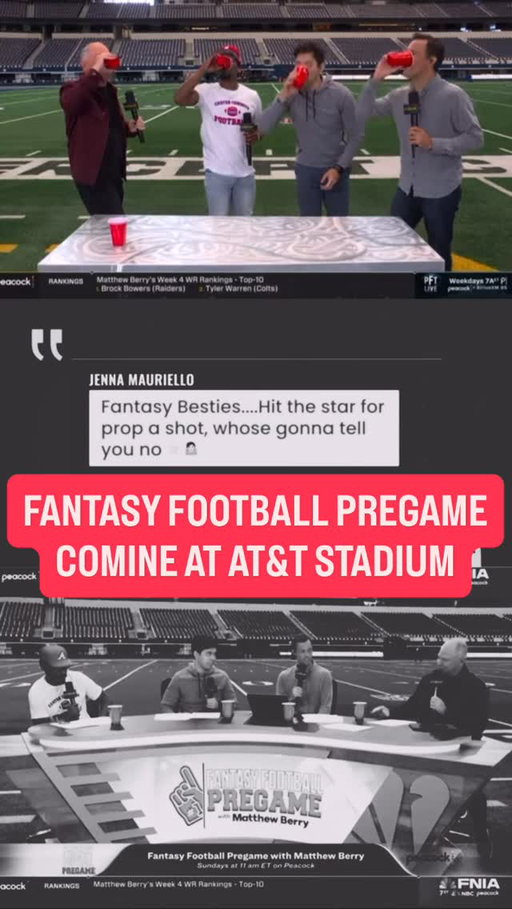 The Fantasy Football Pregame crew took their athletic talents to AT&T Stadium in Texas for NFL Week 4 😂🏃
