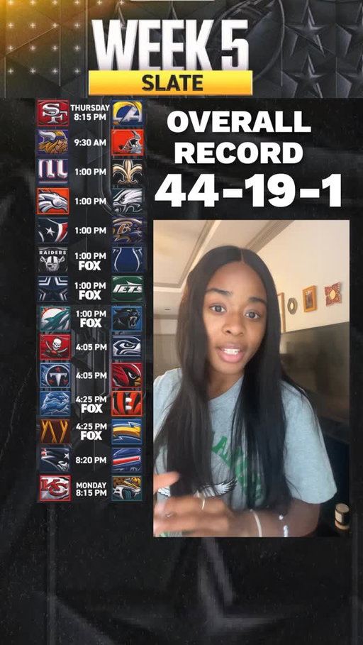 NFL week five picks let’s have a bounce back week 🤗

#nfl #nflpicks #footballpicks #symonewiththesports #nflfootball #nflbets