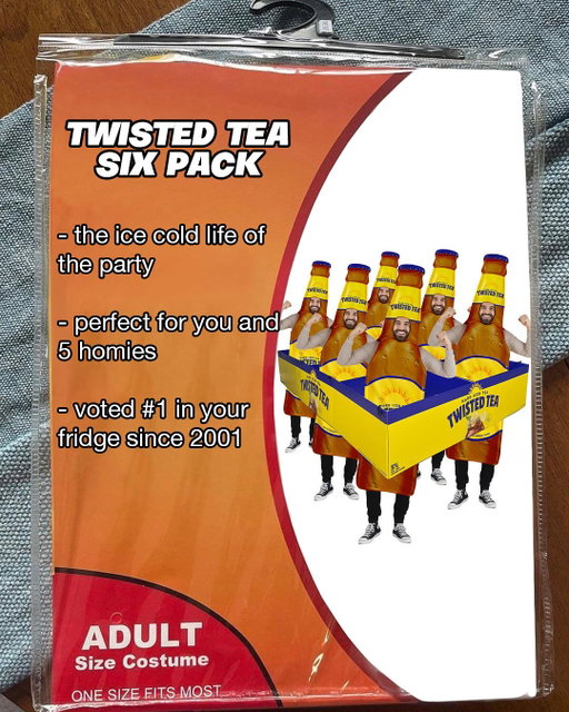 YOU KNOW WHAT THEY SAY, YOU ARE WHAT YOU DRINK! 6 PACK HALLOWEEN COSTUMES AVAILABLE NOW (LINK IN BIO)