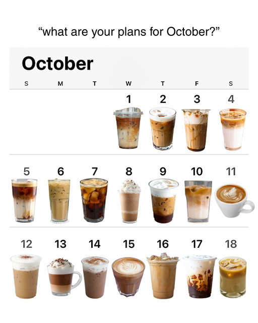 booked, busy, and caffeinated this October 🍁🍂☕️ (P.S. have you seen all of our new flavors recently? 👀 use code FALL50 to save!)