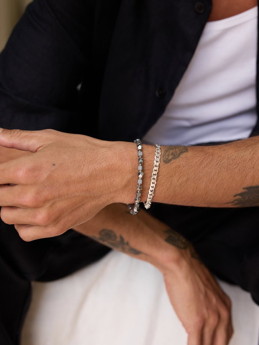 This one’s for the silver guys - The Sebastian Stack pairs a statement stone with our bold curb for a look that’s understated but undeniable.

@MANSSION

#mensaccessories #jewelry #mensbracelet #braceletstacks
