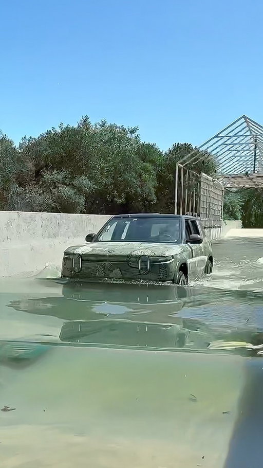 R2 making waves (literally) at our water fording testing facility.