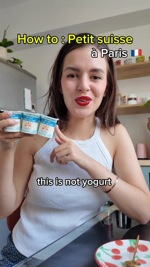 🥄💛 It’s not exactly cheese, nor yoghurt.. it’s Petit Suisse! Un fromage frais ! Us French we love our dairy 🇫🇷✨ 

You can eat it however you want, my Grandpère used to put sugar, I go for la confiture (jam) ou du miel honey 🍯 merci @cafedelapaixparis pour la confiture yuzu fraise! 🍓 

Learn the proper way to enjoy it like a French 🇫🇷☺️

 #frenchsnacks #frenchfood #frenchculture #speakfrench #parisfoodie