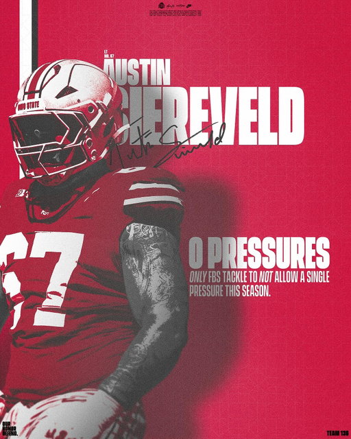 ONLY Tackle with 0️⃣ Pressures all season 😮‍💨
 
@austin_siereveld | #GoBucks 🌰