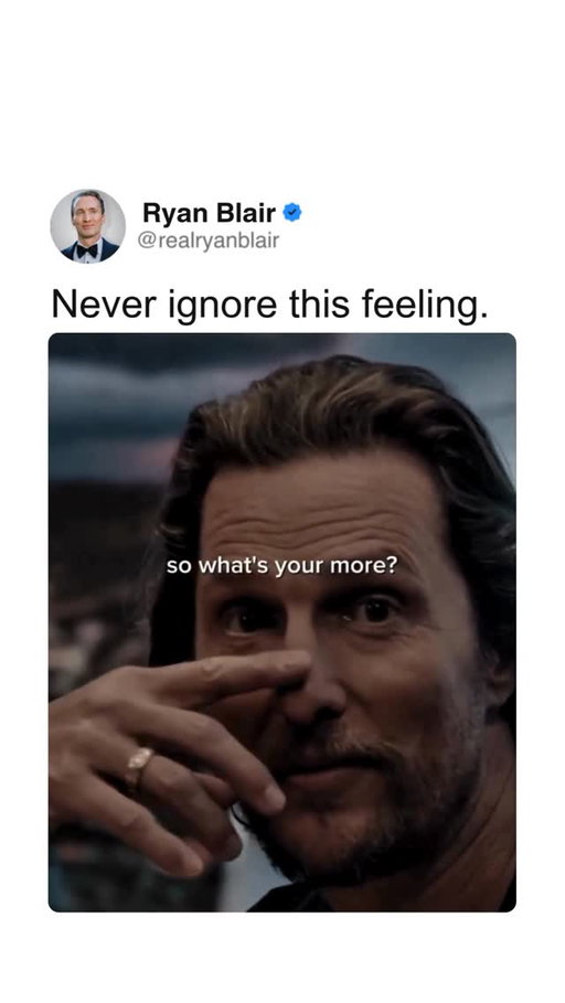 What’s your more? 🙏
.
.
Speaker: @officiallymcconaughey
