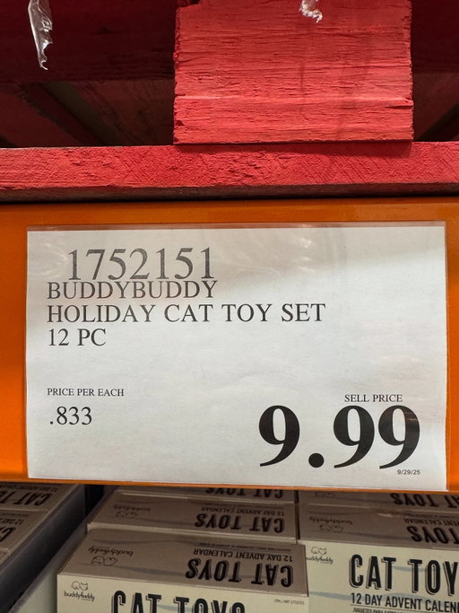 Purr-fect for the holidays 🎄🐾 The BUDDYBUDDY Holiday Cat Toy Set (12 PC) is here at Costco! From jingling balls to festive plushies, your kitty will stay entertained all season long. 🐱✨
.

😔 Unfortunately this item is not found on Costco.com! 

#CostcoFinds #HolidayCatToys #BuddyBuddy #CostcoPets #CatParents #FestiveFun #CostcoDeals