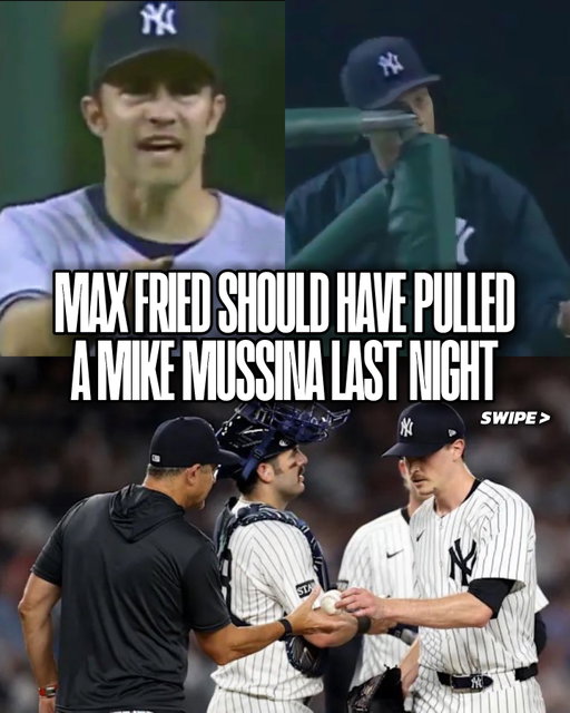 Max Fried should have taken a page out of the Mike Mussina playbook in last night’s Yankees - Red Sox Wild Card game. 

Back in 2006, Mike Mussina demanded Joe Torre to “stay there,” and remain in the dugout. Thoughts? 👇