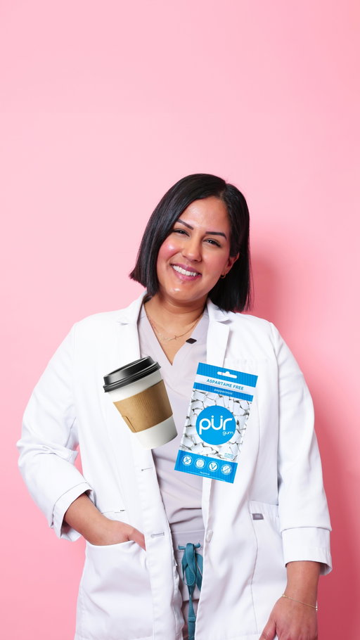 International Coffee Day Tip! Just had your coffee? Don’t rush to brush! 🦷☕️
 
Dr. Sharon Majhail explains why chewing PUR Gum after coffee is the smarter move!
 
✨ Tastes Great
✨ Aspartame Free
✨ 100% Sweetened with Xylitol
✨ Sugar Free
✨ Diabetic Friendly
✨ Non-GMO & Gluten Free
✨ Vegan, Nut & Peanut Free
 
Freshen up your coffee routine the better-for-you way! 

#PURGum #OralHealth #Coffee #FreshBreath #Dentist