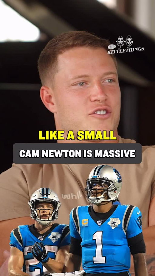 Everyone thought @christianmccaffrey was a 5’6 scatback because he had to line up next to Cam Newton @cam 😂😂😂 

Full episode of The Kittle Things out now! #linkinbio