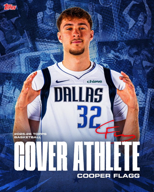 Cooper Flagg is your cover athlete for 2025-26 Topps Basketball! Arriving 10/23 🏀