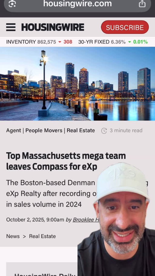Huge Welcome to Todd Denman and The Denman Group!
In 2024, they closed 191 transaction sides totaling $213.15 million in sales volume — making them the #4 ranked mega team for sides and the #1 ranked mega team for volume in Massachusetts, according to the 2025 RealTrends Verified Rankings. 🔥

With over $1 billion in career sales, Todd and his team are an undeniable powerhouse in the New England market. 💪

People often ask me, “What is eXp, and how are you different?” My answer is always the same:
We’re a platform that empowers entrepreneurs to build whatever size DREAM they envision.
Whether it’s a high-performing solo business or the most dominant team in your market — we’re the operating system that powers YOUR brand.