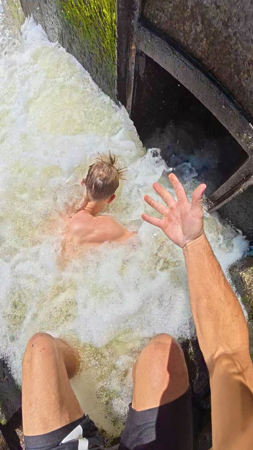 Slide of Death 😳⚠️ 

This is the POV of the Slide of Death through the dam. Pretty scary but one of my most favorite spots I want to go back soon 😍

#pov #cavediving #dive