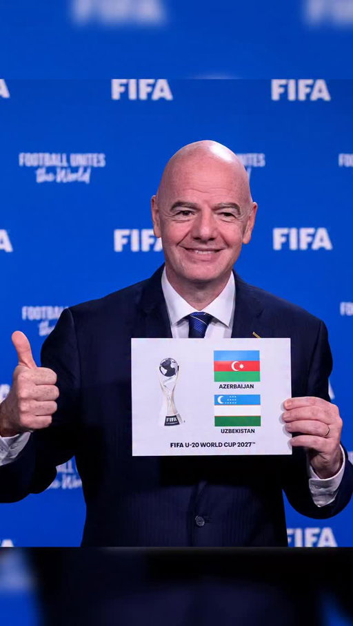 I am thrilled to announce that the FIFA Council has selected 🇦🇿 Azerbaijan and 🇺🇿Uzbekistan to host the FIFA Under-20 World Cup 2027, a historic tournament that will unite Europe and Asia while showcasing our sport’s brightest young talent. 

Congratulations to both countries and I look forward to a great 25th edition of this tournament in 2027 - and the first to be co-hosted by two FIFA Member Associations. 👏
