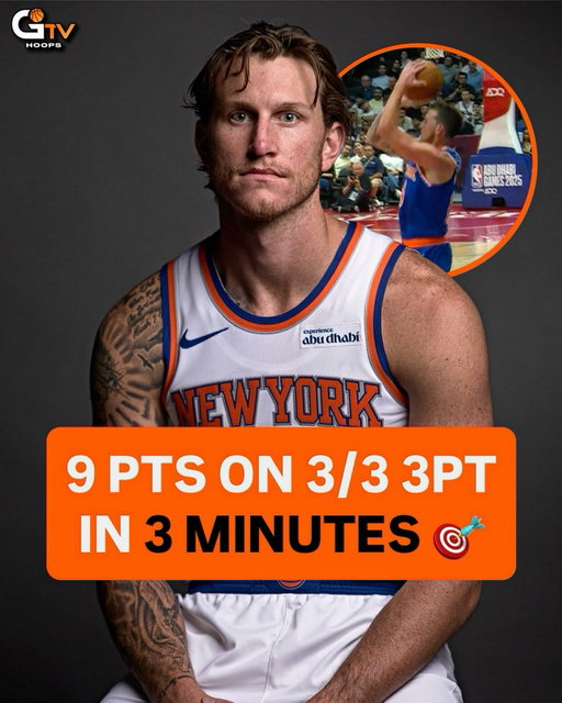 Garrison Mathews aka “Garry Bird” showcased his ELITE shooting ability in his @nyknicks preseason debut! In a three minute Q3 stretch, he scored 9 PTS on 3/3 from beyond the arc. Garrison shot 41.3% 3PT in three seasons with the Hawks. 🎯 @garrison_mathews24