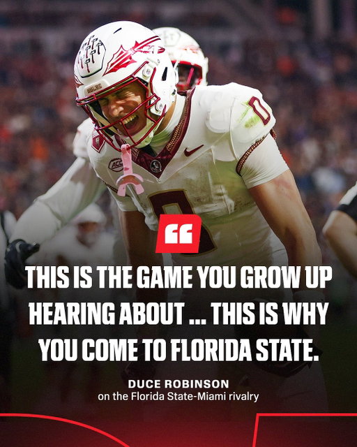 There’s nothing quite like the Florida State-Miami rivalry 😤