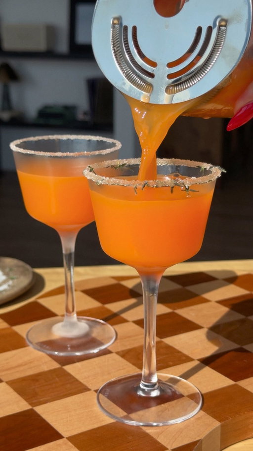 Zero-proof carrot sidecar 🥕 

𝐰𝐡𝐚𝐭 𝐲𝐨𝐮’𝐥𝐥 𝐧𝐞𝐞𝐝: 
• ¾ oz of thyme simple syrup
• 1 oz of Lyre’s NA orange liqueur 
• ½ oz of fresh lemon juice
• 2 oz of Ritual Proof NA whiskey
• 2 oz of spiced carrot juice
• Ice
• Optional: Rim glass with honey and can sugar/thyme mixture

𝐦𝐞𝐭𝐡𝐨𝐝: 
1. Rim your cocktail glass with honey and coat in sugar + thyme mixture. 
2. Place in the freezer to set and chill. 
3. In a cocktail shaker combine thyme simple syrup, lemon juice, non-alcoholic orange liqueur, non-alcoholic whiskey, and spiced carrot juice. 
4. Add ice and shake well. 
5. Strain into chilled glass and enjoy. 

🫶🏽
#zeroproof #zeroproofcocktails #sobercurious #mocktails #mocktailrecipe #mocktail #sidecar #fallcocktails #hostingideas #happyhour