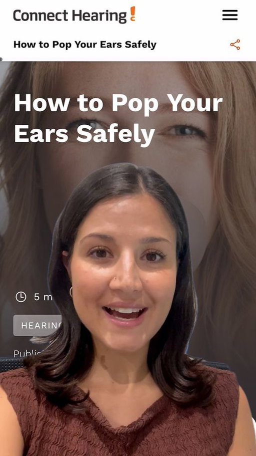 Did you know popping your ears can sometimes be a sign you need a check-up? 👂

Our Audiologist, Chloe, is here to explain why your ears pop and, crucially, how to do it safely (and when to avoid it completely!).

Save these tips for next time a flight or cold makes your ears feel blocked!

#ConnectHearing #HearingHealth #EarCare #AudiologistTips #AustralianSeniors #HealthTips