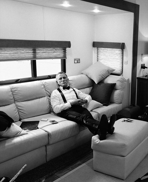 Bond has always been associated with luxury, glamour, and exotic locales. High-speed chases and saving the world are hard work, and sometimes it’s nice to be neither shaken nor stirred 🍸🎥

A trailer fit for 007. 

(Daniel Craig pictured in his trailer on the set of ‘No Time To Die’, photograph by @gregwilliamsphotography 📷)

#film #films #filming #filmindustry #movie #movies #movieindustry #bts #jamesbond #bond #007 #actor #acting #celebrity #relax #downtime #travel #glamour #trailer #photo #photography #portrait #sneakpeek #amazonmgm #pinewood #ukfilm