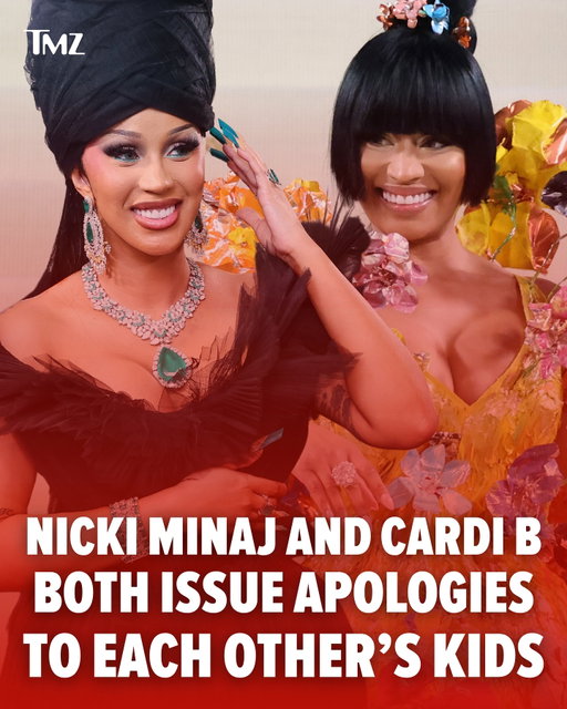 Nicki Minaj and Cardi B issued apologies to each other’s kids after including them in their online social media feud 🩷 READ THE POSTS ➡️