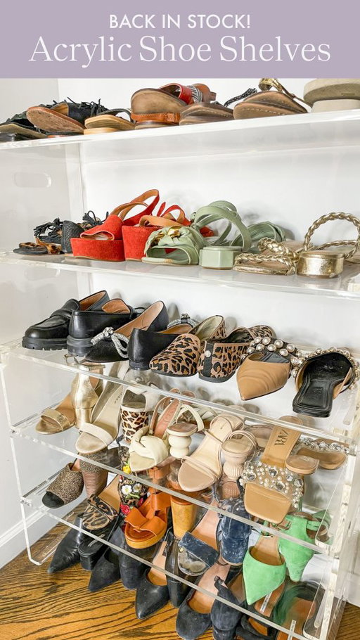 Comment "finally" for a link to our back in stock acrylic shoe shelves!! 🤍