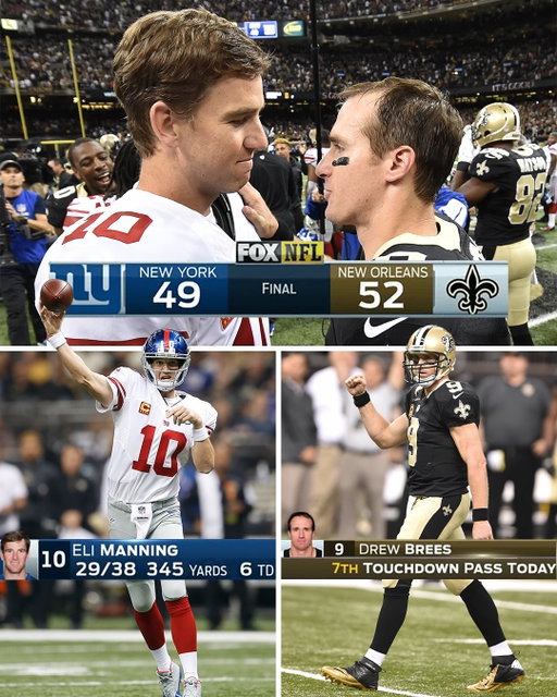 remember when @elimanning & @drewbrees combined for 13 TOUCHDOWNS in one game 🤯

NYGvsNO– Sunday 1pm ET on CBS/Paramount+
watch.nfl.com