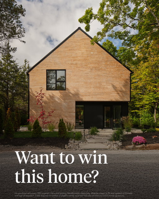 *Giveaway closed! Winner being contacted by email on Jan 7, 2026. Good luck!*

One billion dollars of mortgages. One lucky winner’s new home. ⁠

In partnership with @pinecanada, our clients have secured over a billion dollars’ worth of mortgages! To celebrate, we’re giving away the keys to a million dollar home in Prince Edward County, Ontario (yes, the one pictured!).⁠
⁠
Want to enter? Click our link in bio for all the details. T&Cs apply.⁠
⁠
No purchase necessary. STQ required. New and existing Wealthsimple clients only. Must be citizen or PR and resident of Canada and age of majority+. Odds depend on number of eligible entries received. Full rules through our link in bio.
