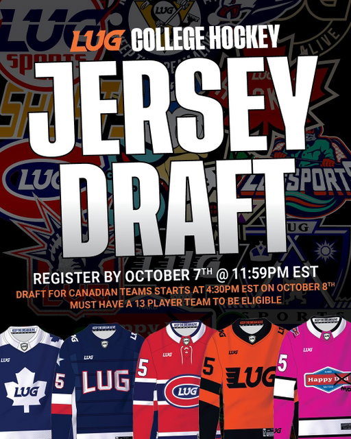 Over 50 jerseys are up for grabs. The LUG Jersey Draft goes down on Oct 8th @ 4:30pm EST 🔥