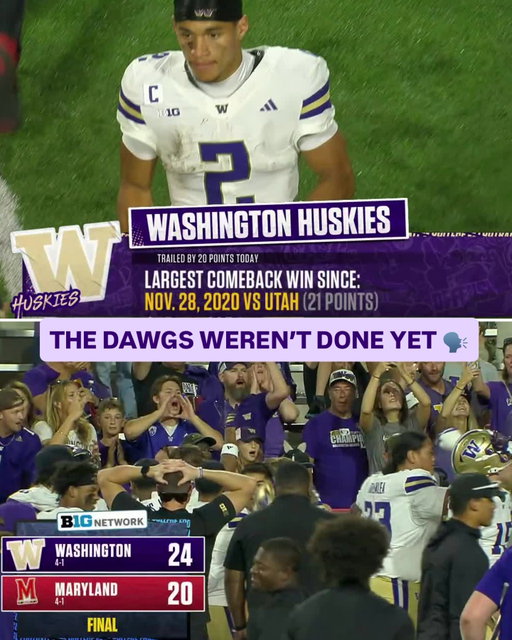 Washington rallies from 20 down to stun Maryland 💪