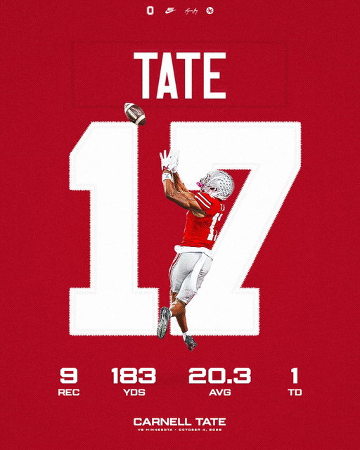 Everybody in the country better start talking about Carnell Tate 🗣️

#GoBucks | #DevelopedHere