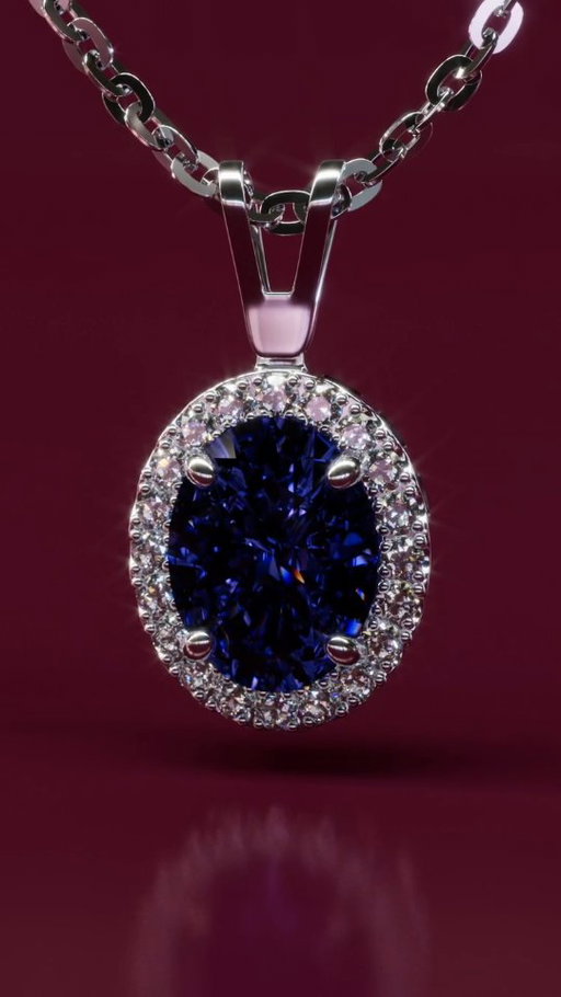 This incomparably vivid pendant showcases an exquisite oval sapphire embraced by diamonds.

#HumbertownJewellers #Toronto #luxury